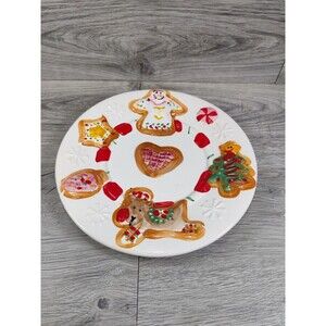 7.5" DECORATED CHRISTMAS PLATE WITH RAISED IMAGES / ANGEL/ TREE / REINDEER-Cute